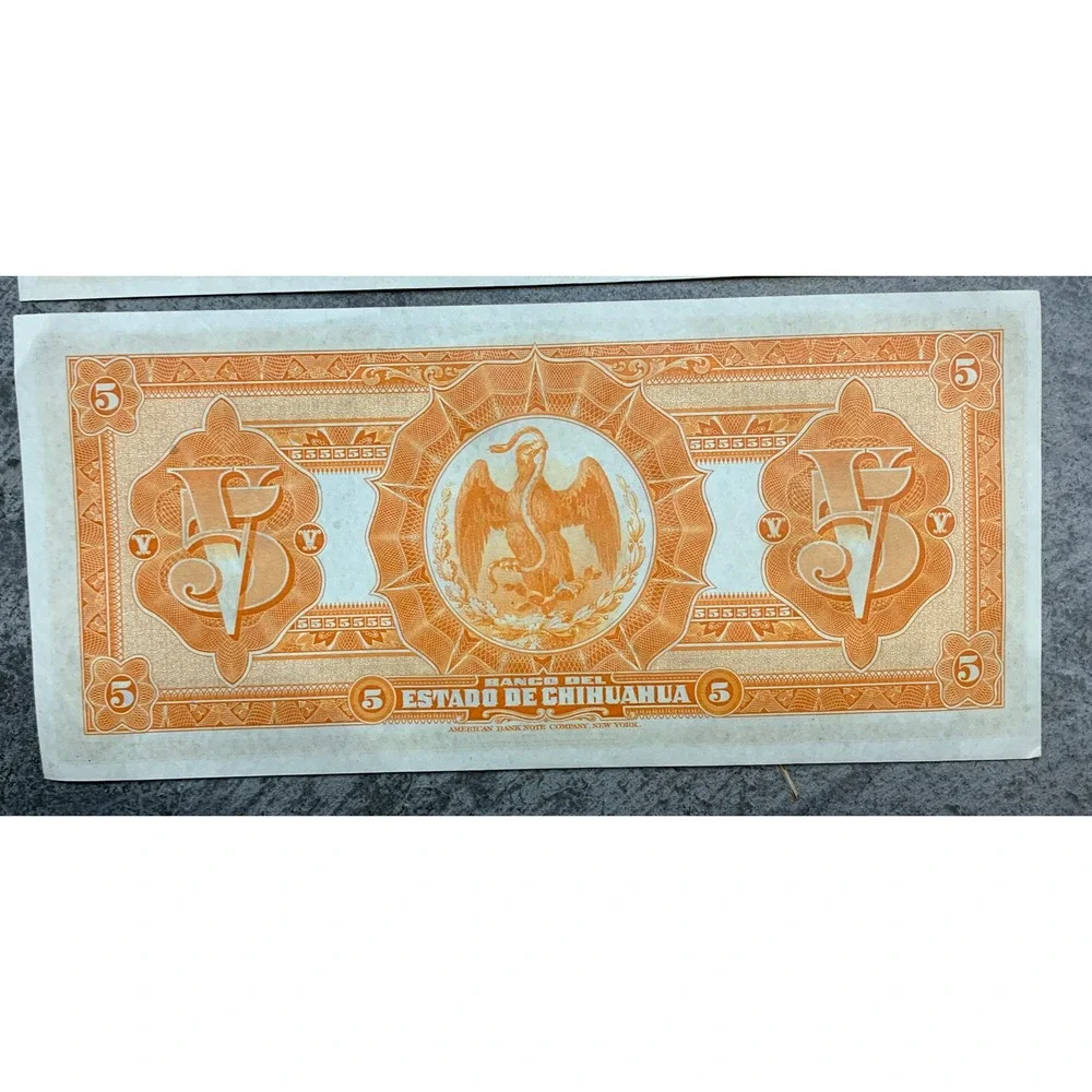 Mexico 5 Pesos, Serie A, 1913 UNC AU Banknote, lot of 4
